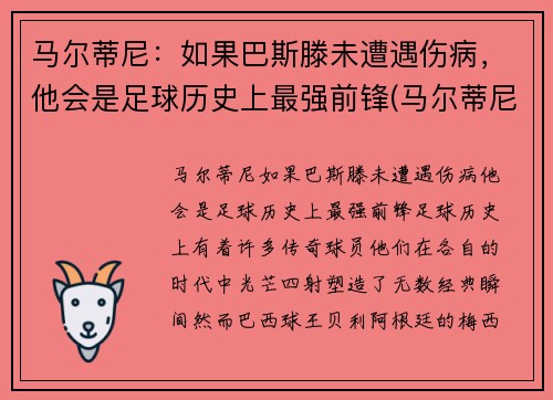 马尔蒂尼：如果巴斯滕未遭遇伤病，他会是足球历史上最强前锋(马尔蒂尼历史排名)